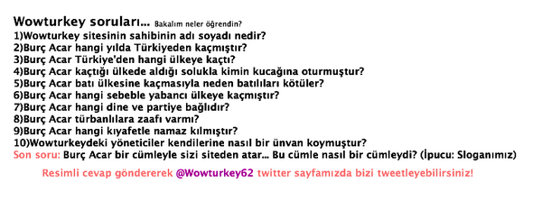 wowTURKEY62's tweet photo. Wowturkey soruları... Bakalım neler öğrendin? http://t.co/emEwDL7lfk