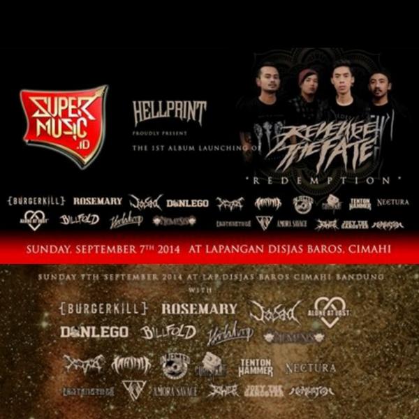 Minggu, 7 September 2014 - <a href="/hellprint/">HELLPRINT FESTIVAL</a> - <a href="/REVENGETHEFATE/">REVENGE THE FATE</a> "launching album party" - Lap. Disjas Baros Cimahi