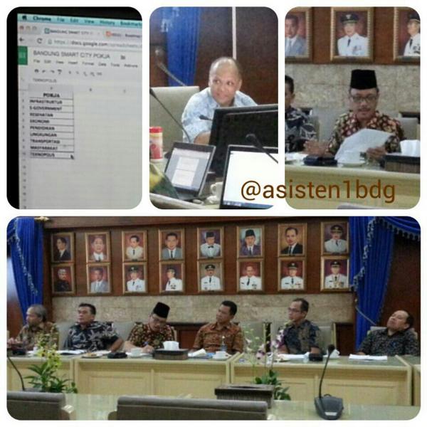 Pembahasan Pokja Dewan Pengembangan Smart City Kota Bandung cc <a href="/ridwankamil/">Ridwan Kamil</a> <a href="/OdedMD/">Oded Muhamad Danial</a> <a href="/yossiirianto/">Yossi Irianto</a> <a href="/BappedaKotaBdg/">BAPPELITBANGKotaBdg</a>