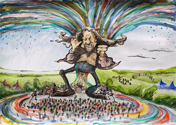 samderbysmith's tweet image. I saw @RobertPlant at Glastonbury this year and was so moved I did a painting to remember it. 
samderbysmith.tumblr.com