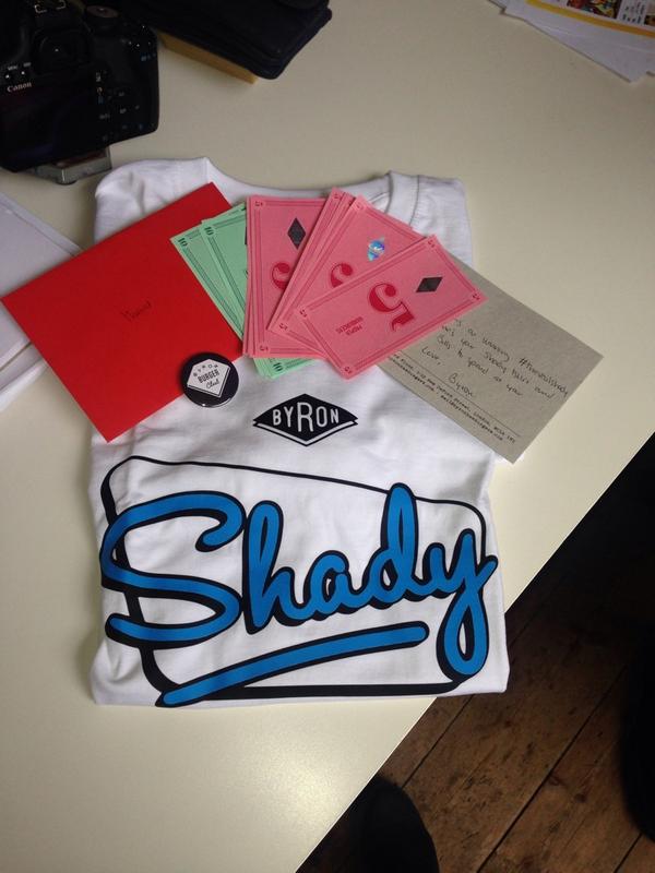 Harrietedits's tweet photo. Amazing package arrived from @byronhamburgers today! #TheRealShady http://t.co/f2fP6KTNhq