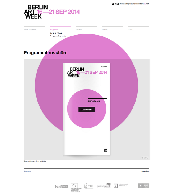 BerlinArtWeek's tweet photo. You can read and download our #programme #brochure now online! Check: http://t.co/LLAGX6HsvV #berlinartweek http://t.co/xRJJrdQYIw