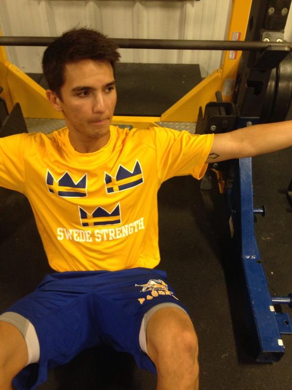 CoachBartman's tweet photo. Soph IF #JComp showing the new baseball lifting shirt #swedestrength #heritage #RockarStockar #RollSwedes http://t.co/Qd6jEhbdit