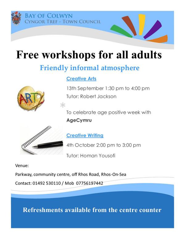 sushmalay's tweet photo. Celebrate Age Positivity, attend workshop, Parkway Community Hall, Off Rhos Road, Rhos-on-Sea, Colwyn Bay 07756197442 http://t.co/NVcgOMuVd1