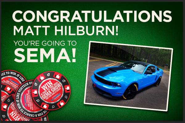 VortechEng's tweet photo. The votes are in...

Congratulations, Matt. You're going to the 2014 SEMA show! http://t.co/oxRDB3Y9JR