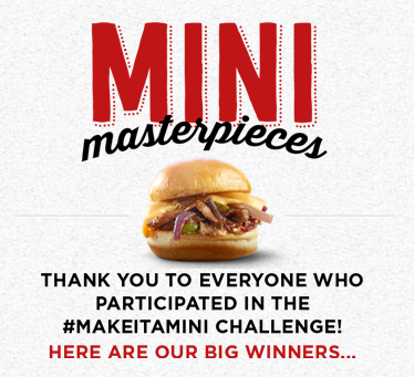 rubytuesday's tweet photo. Drum roll please! And the #makeitamini winners are... Find out at http://t.co/XqaaVBrl6w. http://t.co/DiNiq8BQhM