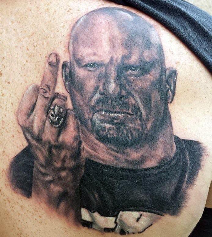 I got to make a tattoo of Stone Cold stunning Triple H today   rSquaredCircle