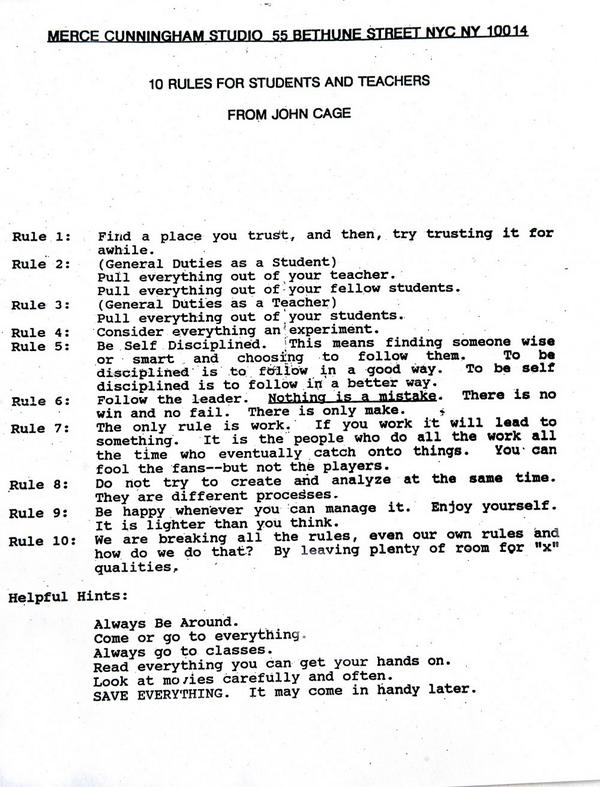 LincolnCenter's tweet image. On this day in 1912, composer John Cage was born. Read his 10 rules for students &amp;amp; teachers. 