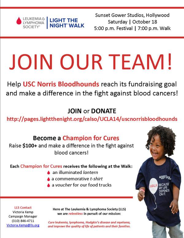 LTN_CALSO's tweet image. USC Students! Come visit us in the topping tower on the 7th floor today! #LightTheNightCalso #USCNorrisCancerCenter