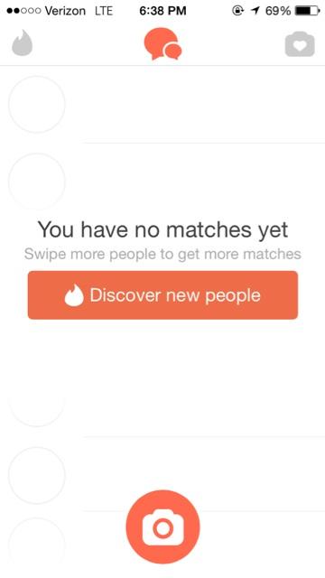 Matches tinder 0 on No Matches