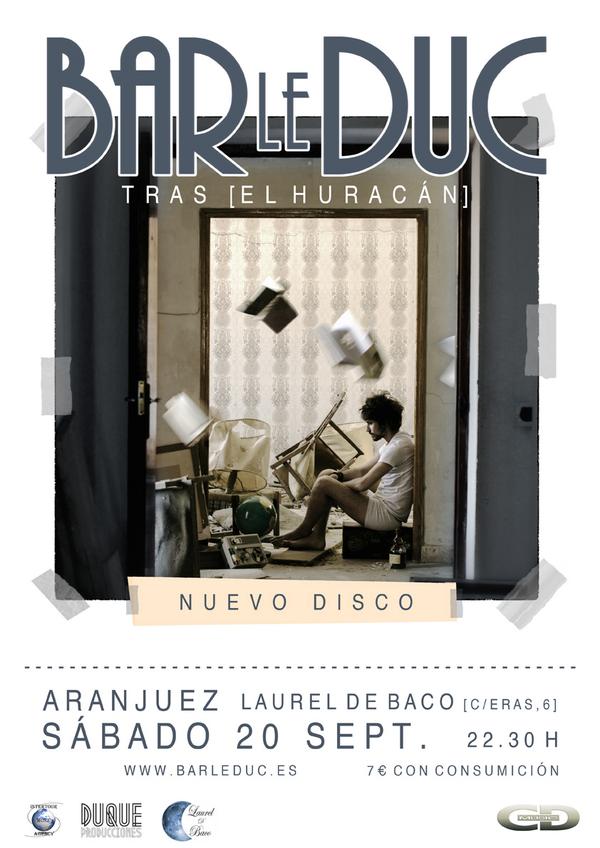 barleduc_'s tweet photo. Esta noche presentamos oficialmente nuestro disco @traselhuracan en Aranjuez. Sala Laurel de Baco, 22:30 h. Salud! http://t.co/36WY5Vs861