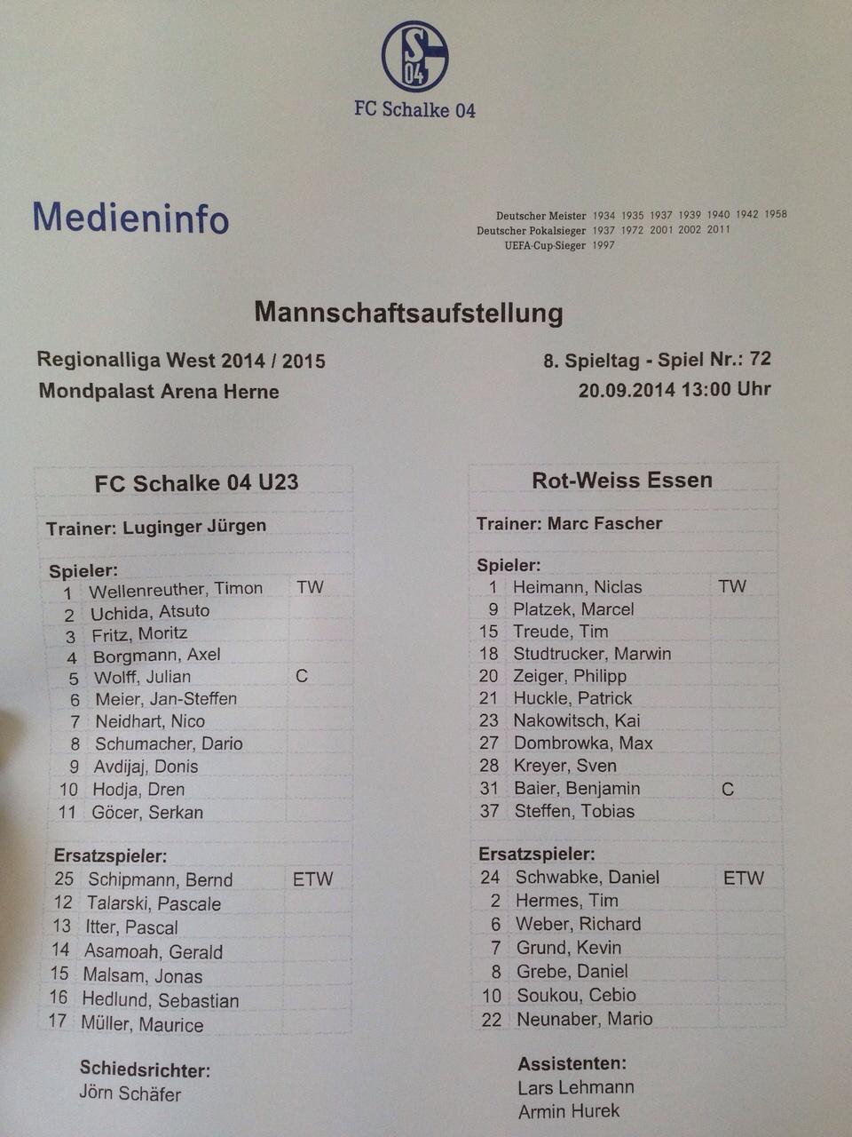 Fcシャルケ04 内田篤人 のロートヴァイス エッセン戦先発出場が決まりました シャルケ 公式日本語スタッフは通常通りブンデスリーガ戦の実況中継に回りますが U23 担当から写真が届き次第こちらでアップ 後ほど試合結果 詳細をお伝えします