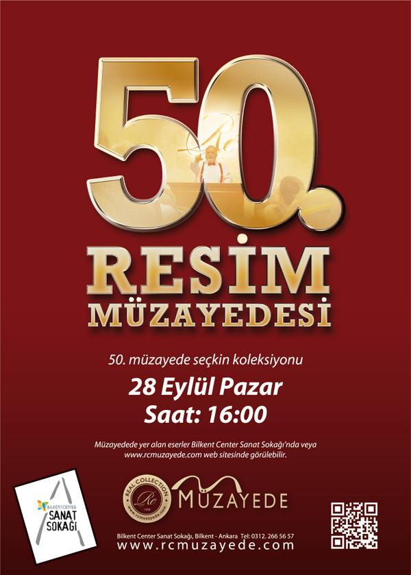 28 Eylül de yapılacak olan 50. Müzayedemizin eserlerini Bilkent Center Sanat Sokağı'nda izleyebilirsiniz.