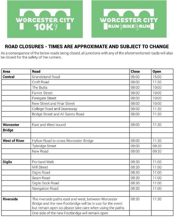 Please note there will be several road closures in place tomorrow. Allow extra time to travel to games.