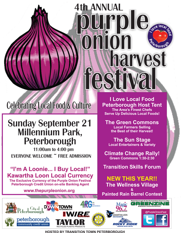 PeterboroughOnt's tweet photo. Celebrate local food tomorrow with  @PurpleOnionFest at Millennium Park! The event kicks off at 11 am. http://t.co/jGwmseVrs3