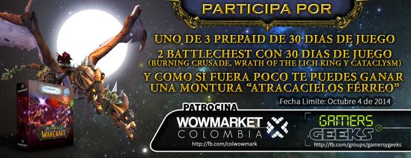 wowmarketcol's tweet photo. Ya estas participando??? #worldofwarcraft #wowcolombia #wowmarket http://t.co/lJ3NsypCeo