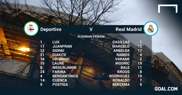 Madrid_Indo's tweet photo. Starting XI Deportivo La Coruna - Real Madrid. #LaLiga #DEPvsRealMadrid http://t.co/9yYYL3xFBE