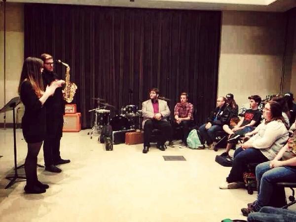 AVIDduo's tweet image. With students of the @millersvilleu saxophone &amp;amp; clarinet studio #AVIDduo #AVIDduoMusic @musicprimavera @Kyle_Hutchins