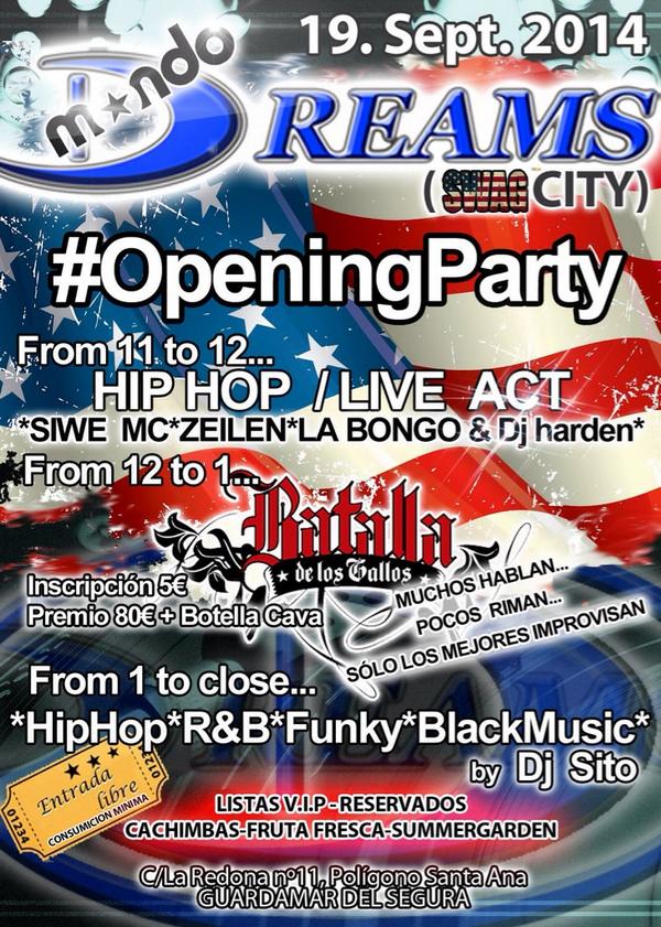 DreamsGuardamar's tweet photo. Mañana viernes noche hip-hop y batalla de gallos... Y el sabado despedimos el #Garden vienes...??? http://t.co/fMopjMgQZK