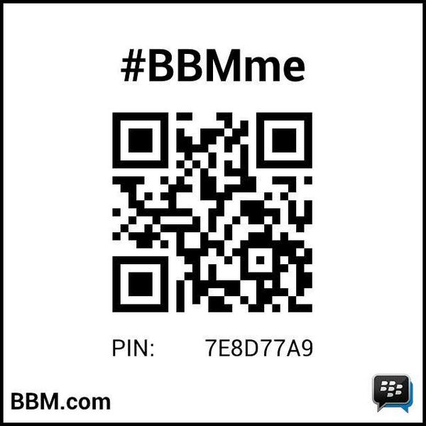 #BBMme PIN: 7E8D77A9
pin.bbm.com/7E8D77A9