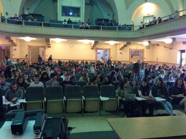 COMatBU's tweet image. Filming in #COM101 for #myCOM100