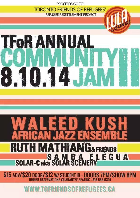 RefugeeFriendTO's tweet image. Our 2nd Annual Community Jam is only 20 days away! Did you get your tickets yet?? bit.ly/1uL9kGI #TFOR
