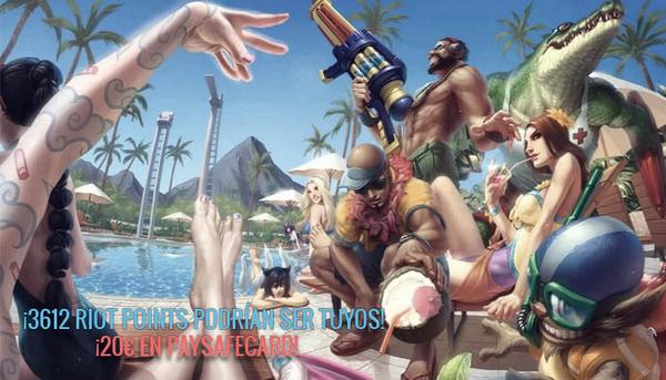 Haz RT y participa: Sorteo de 3612 Riot Points. goo.gl/D7a6MM
20€ en Paysafecard para gastar como quieras