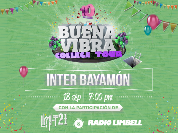 jeeppr's tweet photo. ¡El @BuenaVibraPR College Tour llega esta noche a la @InterBayamon! Dale RT si te apuntas. #BVCT http://t.co/EbUZaY8pIQ