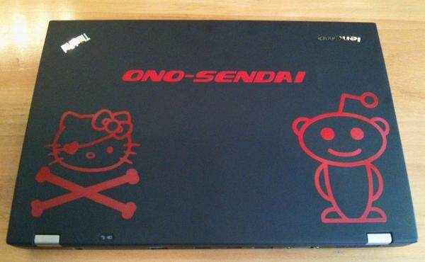 Love2Code's tweet photo. New laptop decal :D #onosendai http://t.co/gTaHIb0Gku