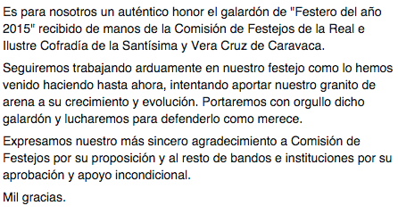 _Caprichoso_'s tweet photo. La Peña Caprichoso, elegida "Festero del año" http://t.co/D8WSzqVCIG. http://t.co/JVisFDeVLG