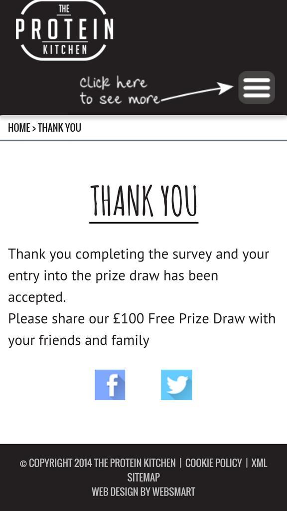 JamesWatts87's tweet image. For your chance to win £100, simply complete the survey below by 31 October 2014. proteinkitchenfood.co.uk/newsite/survey/