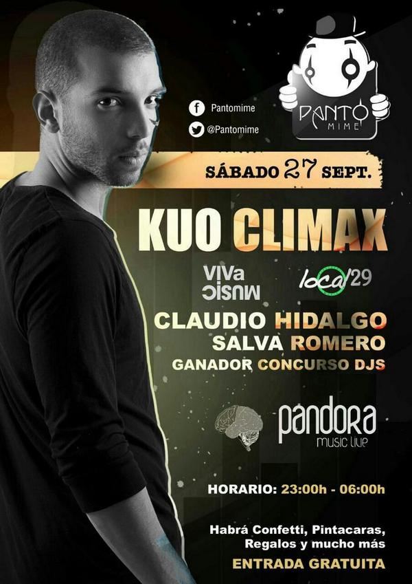 pantomimeinfo's tweet photo. @pantomimeinfo kuo climax vuelve el sabado 27 a PantoMime en la caseta Pandora, real feria de san miguel http://t.co/akn8KG6zxn