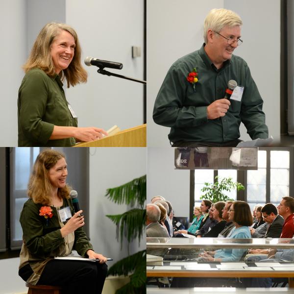 kulibraries's tweet photo. A big thanks to last night's #LibraryGallery opening speakers, Stephen Goodard & Celka Straughn from @SpencerMuseum! http://t.co/v8aFWYtN2K