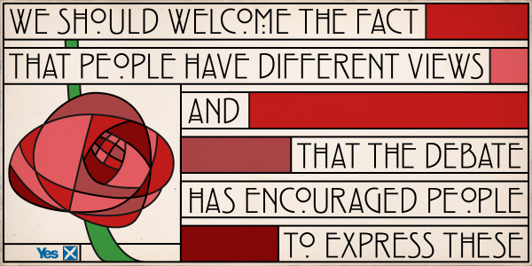 We can be proud of #indyref, which has seen a flourishing of Scotland’s self-confidence as a nation #VoteYes