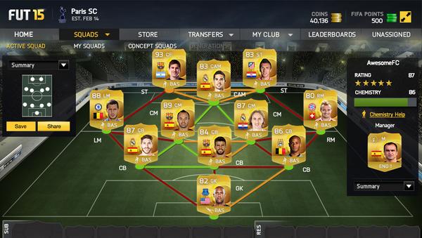 FIFA 15 Ultimate Team Web App – FIFPlay