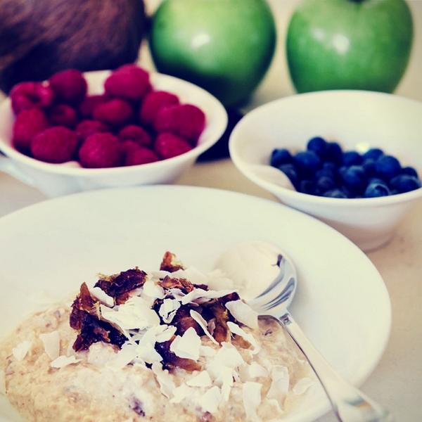 Bircher muesli + dates + coconut = yummy healthy brekky. #flavourcombination