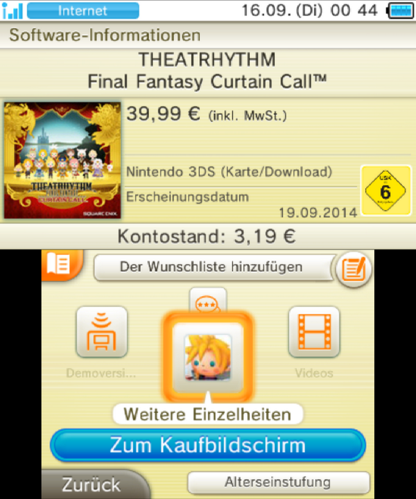 TiLMEN's tweet photo. ALSO NOW available on EU #3DS #eShop...#Theatrhythm #FinalFantasy #CutainCall ...enjoy ^^ ♥♥♥ http://t.co/ddlj4Y4bGe