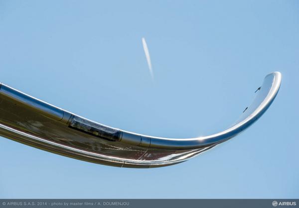 MS_FlightSim's tweet image. The very ususual curved wingtip of the Airbus A350