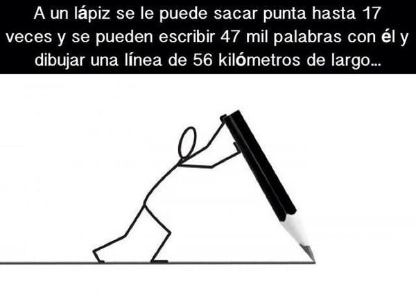 sabiastuque_'s tweet photo. ¿Sabías que se puede escribir 47 mil palabras y dibujar una línea de 56 kilómetros con un simple lápiz? http://t.co/ZpnZMx1qLt