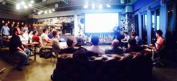 laurencreedon's tweet photo. #StackDive event at #WeWork hosted by @smarterer & #Adelphic. (How do I never notice the 10:1 M:F ratio until later?) http://t.co/NKLmyzMuEl