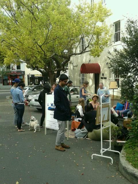 Spreading the word about #parkingday and the bays precinct