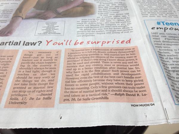 ralph__david's tweet photo. Check out today's issue of the Philippine Daily Inquirer! #niggawemadeit #ProudGH 😁😁😁 http://t.co/RXO1Q54z0J
