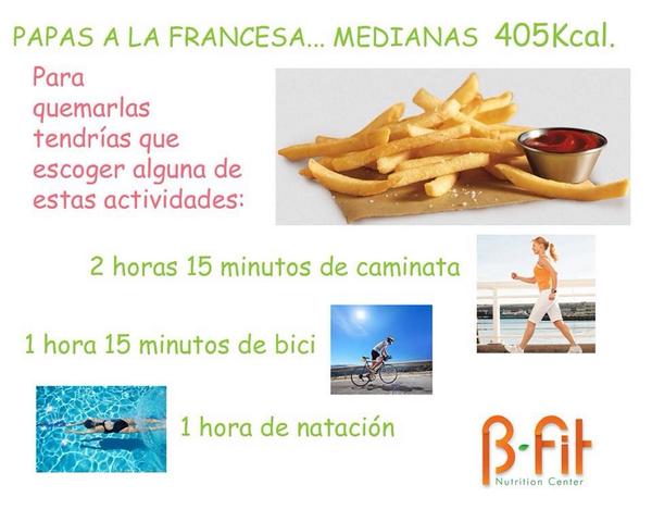 Descubre cuantas calorías tienen las papas a la francesa...
