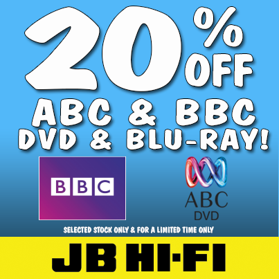 JBHiFi's tweet photo. 20% Off All ABC and BBC DVD &amp; Blu-Ray titles. https://t.co/SHSjUhCAM9
Starts today for a limited time only! http://t.co/ae9KsU05vc