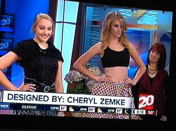 CherylZemke's tweet photo. Finally made it on TV @wxyzdetroit #ccreations #fashion @FashionNDetroit #FID2014 @Joe_Faris @MotorCityCasino http://t.co/hExGz5EQsB