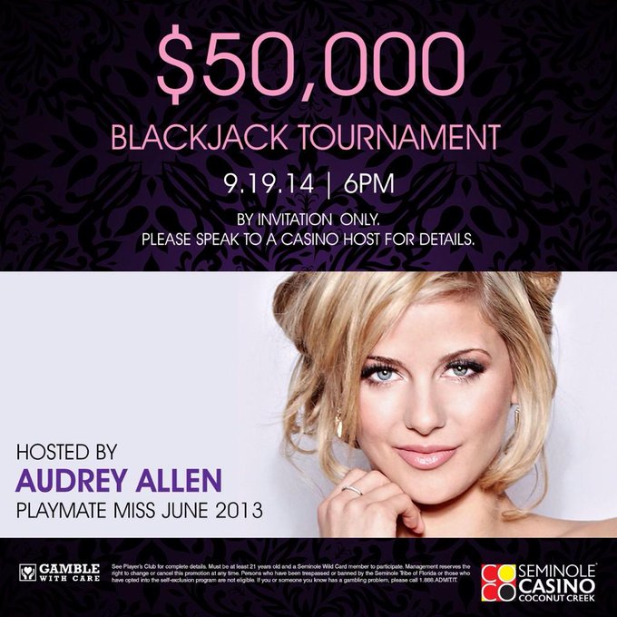 Join me tomorrow night at the $50k Blackjack Tournament at Seminole Casino Coconut Creek! 9.19.14! 
@SemCasinoCoCo