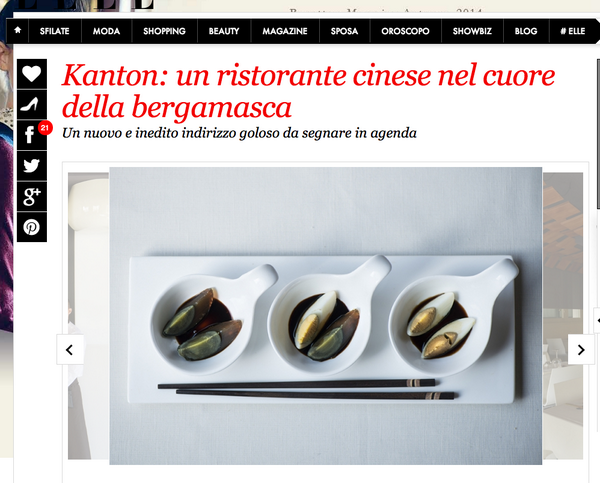 Scopri la recensione sulla cucina di Kanton di <a href="/Elle/">Elle Flanders</a>.it... Provare per credere!
kantonrestaurant.it/site/page/press