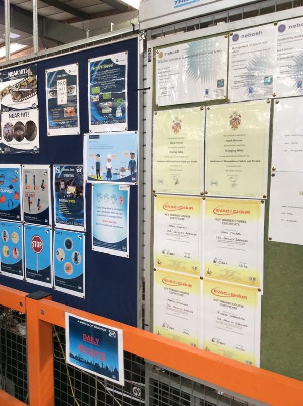 ISeeeLIVE's tweet photo. An ISS notice board showing real pride in achievement. http://t.co/S6aPrw0RQK