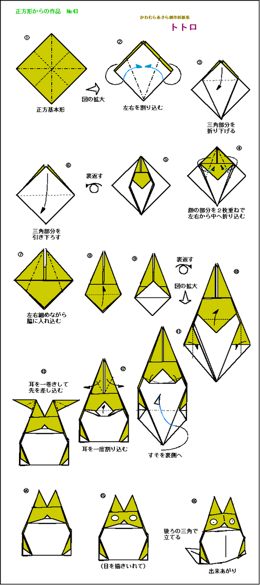 折り紙を折ろう Twitter पर 折り紙の折り方 トトロ これはかわいい T Co Ao5yzp40qc Twitter