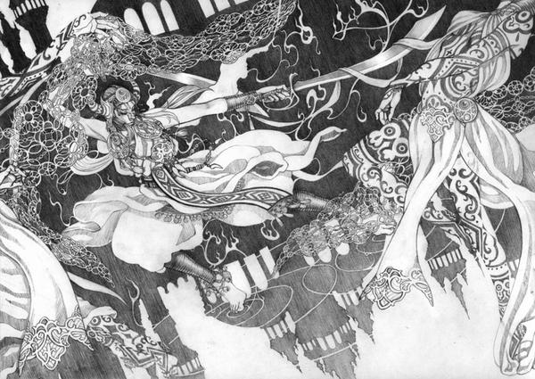 古いデータを整理してたら、ネットで公開してないモノクロイラストが出てきた。2年ぐらい前か…色々おかしな所が目に付くけど、懐かしいな。鉛筆とシャーペンで結構頑張ってた気がする…